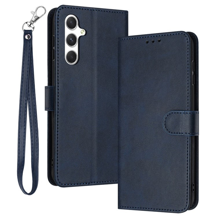 For Samsung Galaxy M55 5G / C55 5G / F55 5G Leather Wallet Stand Case Scratch-Proof Phone Cover - Sapphire