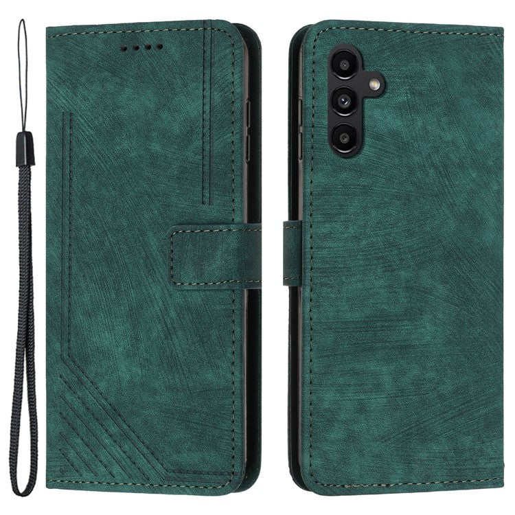 For Samsung Galaxy M55 5G / C55 5G / F55 5G Case PU Leather Wallet Skin-Touch Phone Cover - Green