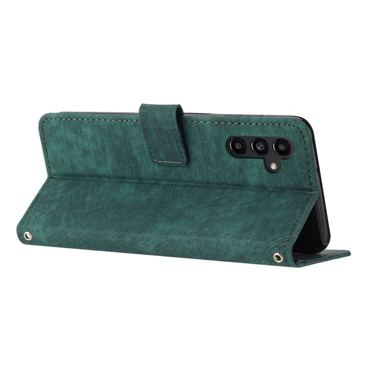 For Samsung Galaxy M55 5G / C55 5G / F55 5G Case PU Leather Wallet Skin-Touch Phone Cover - Green