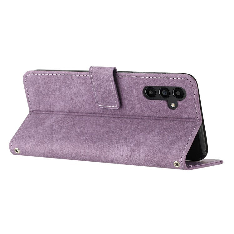 For Samsung Galaxy M55 5G / C55 5G / F55 5G Case PU Leather Wallet Skin-Touch Phone Cover - Purple