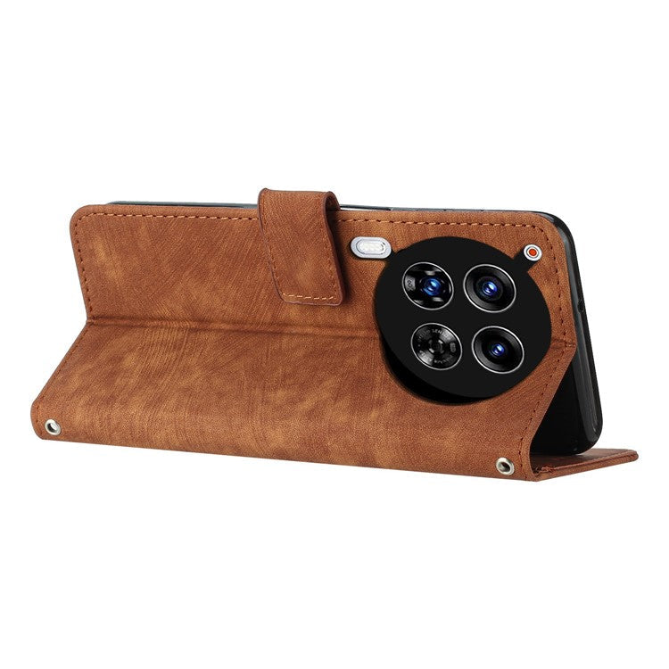 For TECNO Camon 30 4G / 5G Wallet Case Anti-Drop Imprinted PU Leather Flip Phone Cover - Brown