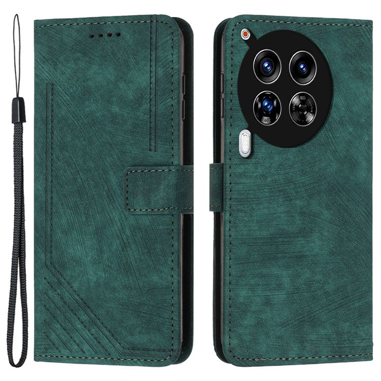 For TECNO Camon 30 4G / 5G Wallet Case Anti-Drop Imprinted PU Leather Flip Phone Cover - Green