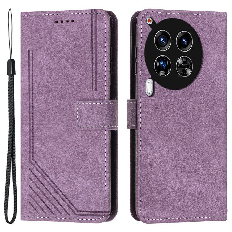 For TECNO Camon 30 4G / 5G Wallet Case Anti-Drop Imprinted PU Leather Flip Phone Cover - Purple