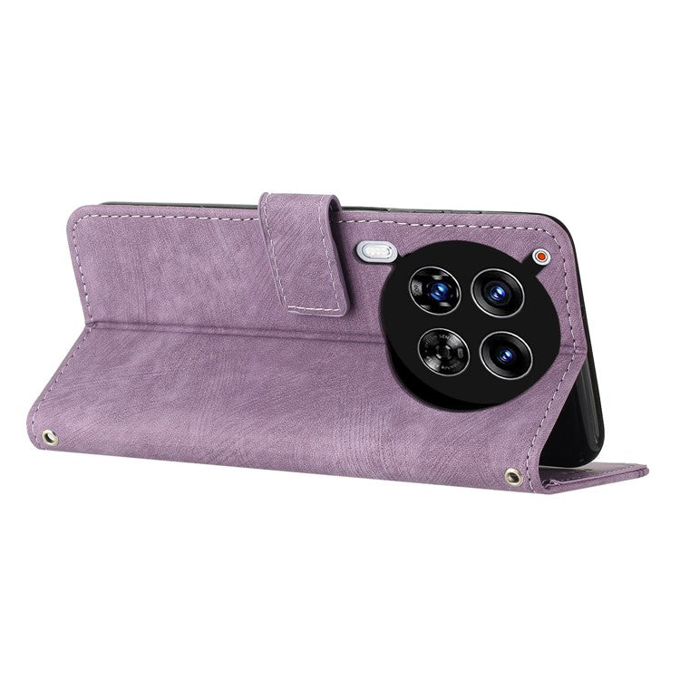 For TECNO Camon 30 4G / 5G Wallet Case Anti-Drop Imprinted PU Leather Flip Phone Cover - Purple