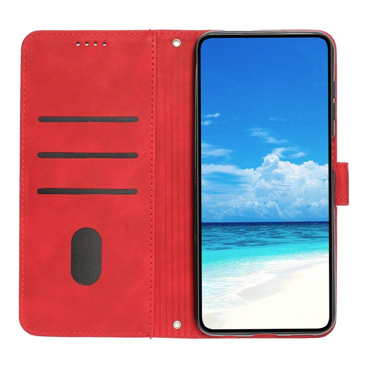 For Motorola Edge 50 Ultra 5G / Moto X50 Ultra 5G Case Wallet Stand Leather Cover Love Heart Imprinted - Red