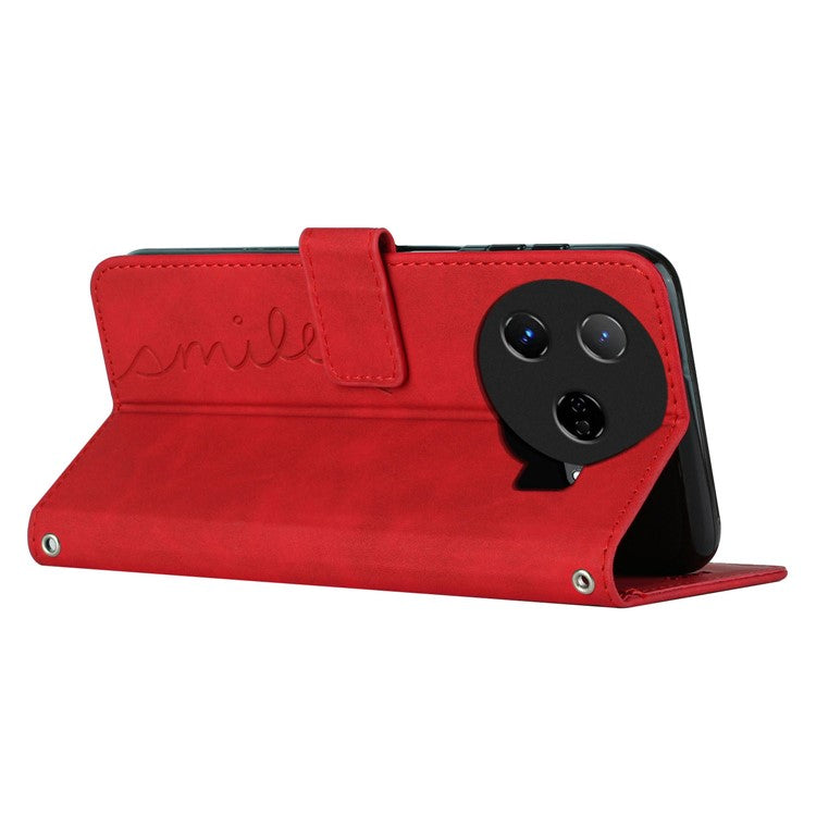 For TECNO Camon 30 Pro 5G Case Wallet Love Heart Leather Phone Cover - Red