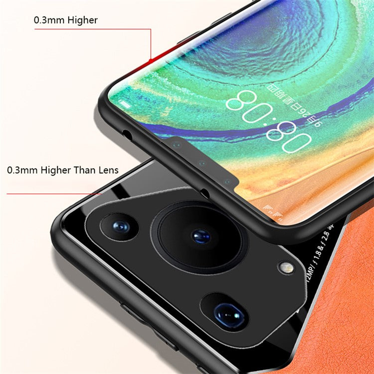 For Huawei Pura 70 Ultra Case PU+TPU+PC Anti-drop Phone Cover Support Magnetic Car Mount - Black