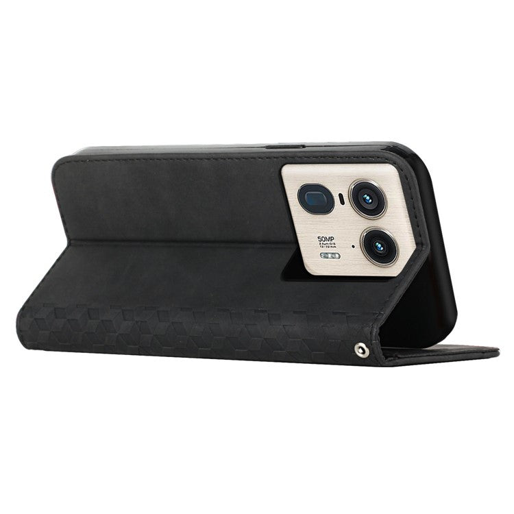 For Motorola Edge 50 Ultra 5G / Moto X50 Ultra 5G Imprinted PU Leather Phone Cover Wholesale Phone Case Stand Shell - Black