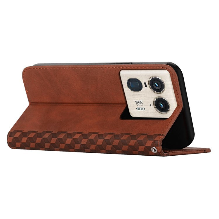 For Motorola Edge 50 Ultra 5G / Moto X50 Ultra 5G Imprinted PU Leather Phone Cover Wholesale Phone Case Stand Shell - Brown