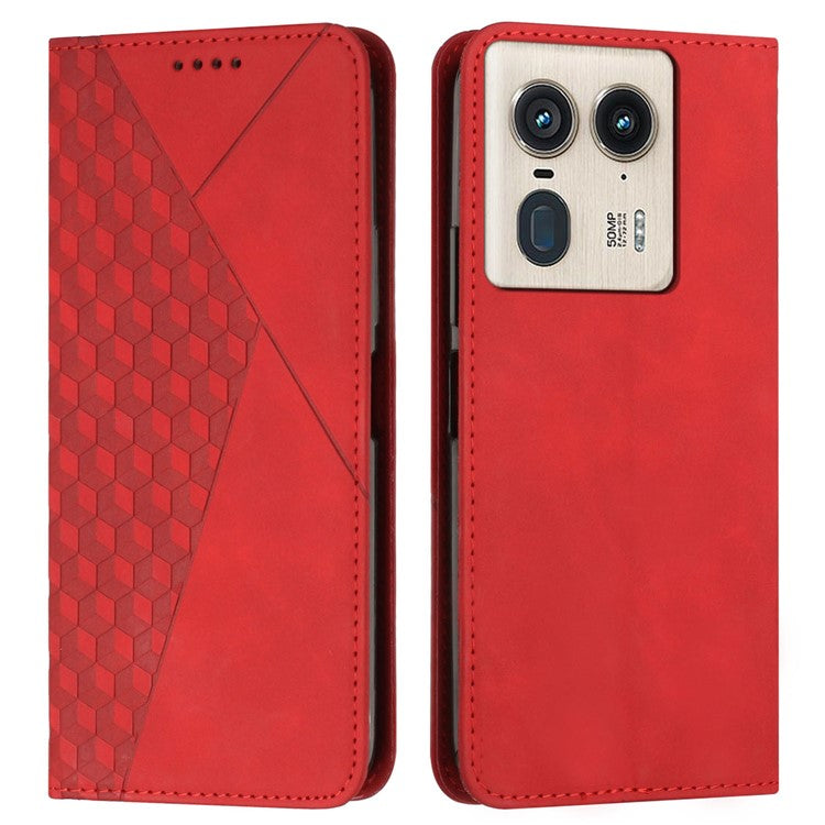 For Motorola Edge 50 Ultra 5G / Moto X50 Ultra 5G Imprinted PU Leather Phone Cover Wholesale Phone Case Stand Shell - Red