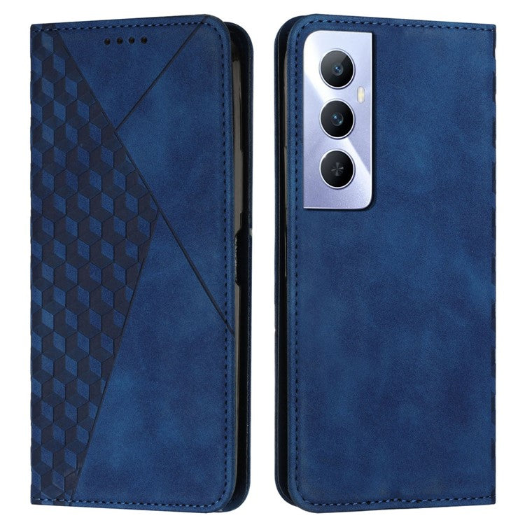 For Realme C65 4G Phone Case PU Leather Magnetic Closing Phone Stand Cover - Sapphire