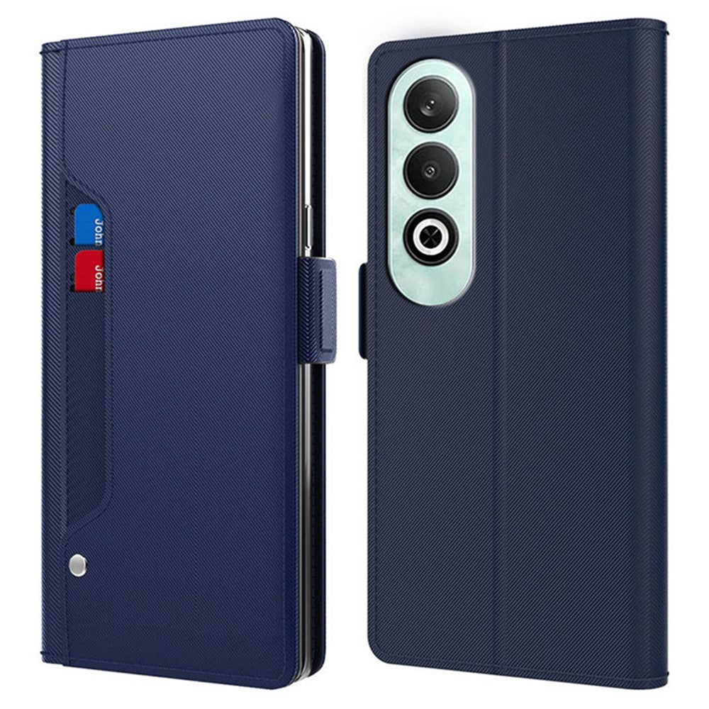 For Oppo K12 Case with Card Holder PU Leather Flip Phone Cover - Blue