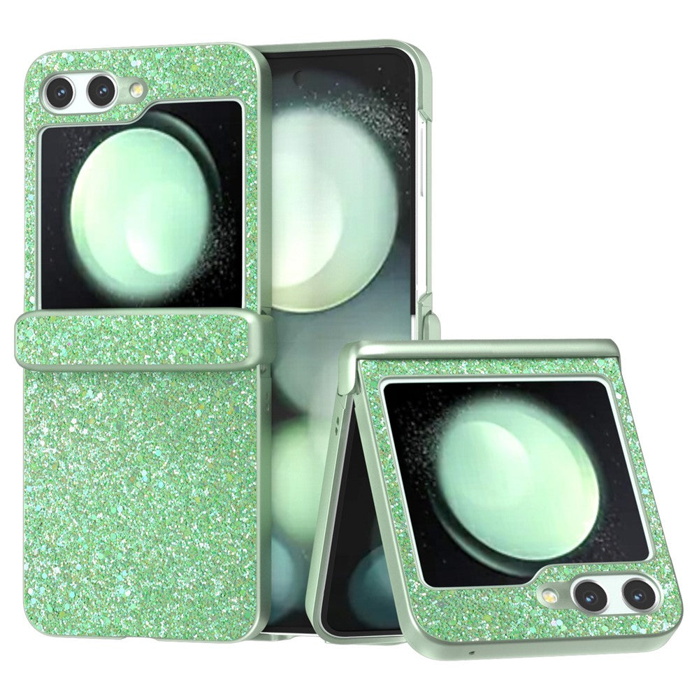 For Samsung Galaxy Z Flip7 FE 5G / Z Flip6 5G Phone Case Wholesale PC+PU Leather Phone Shell - Green