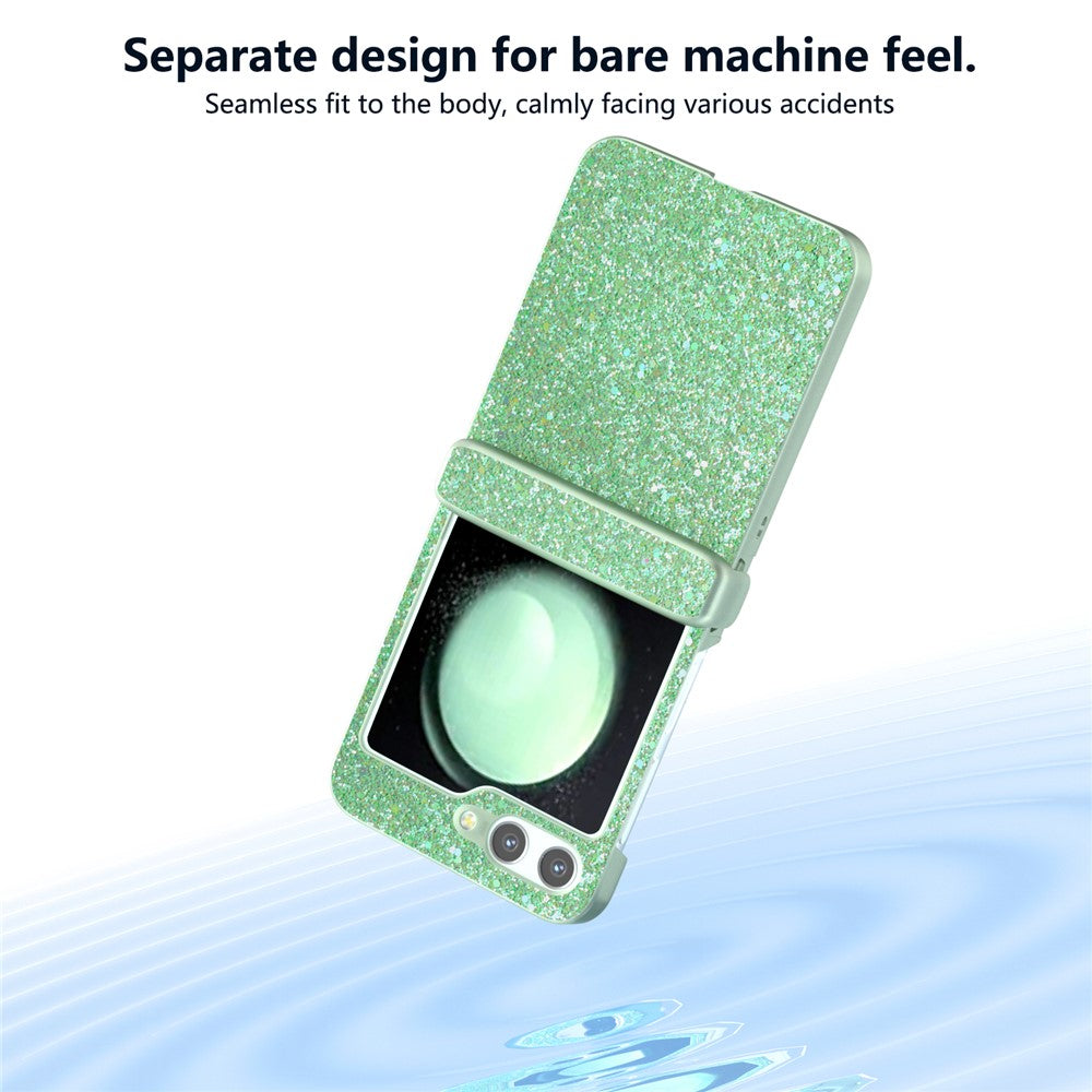 For Samsung Galaxy Z Flip7 FE 5G / Z Flip6 5G Phone Case Wholesale PC+PU Leather Phone Shell - Green