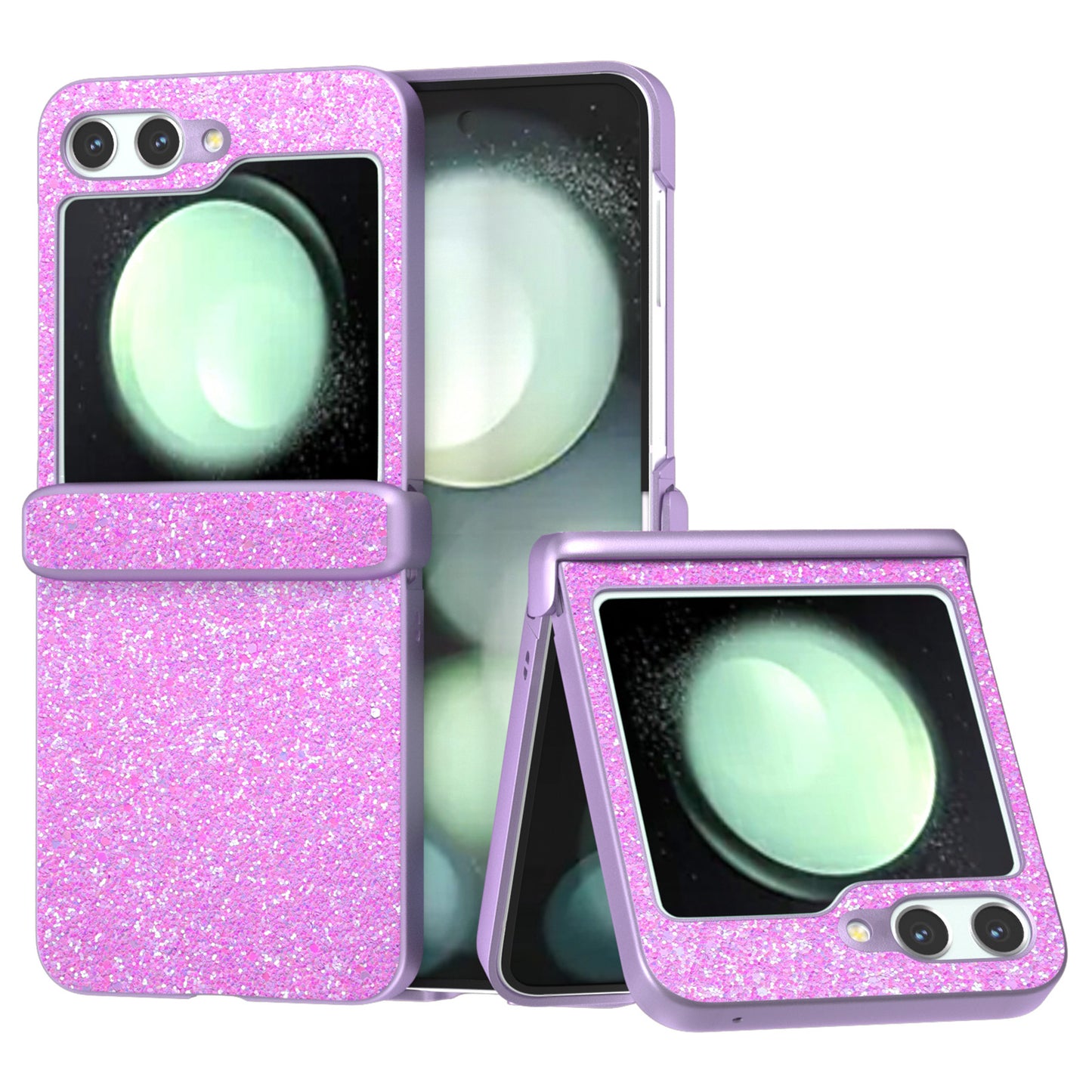 For Samsung Galaxy Z Flip6 5G Phone Case Wholesale PC+PU Leather Phone Shell - Pinkish Purple