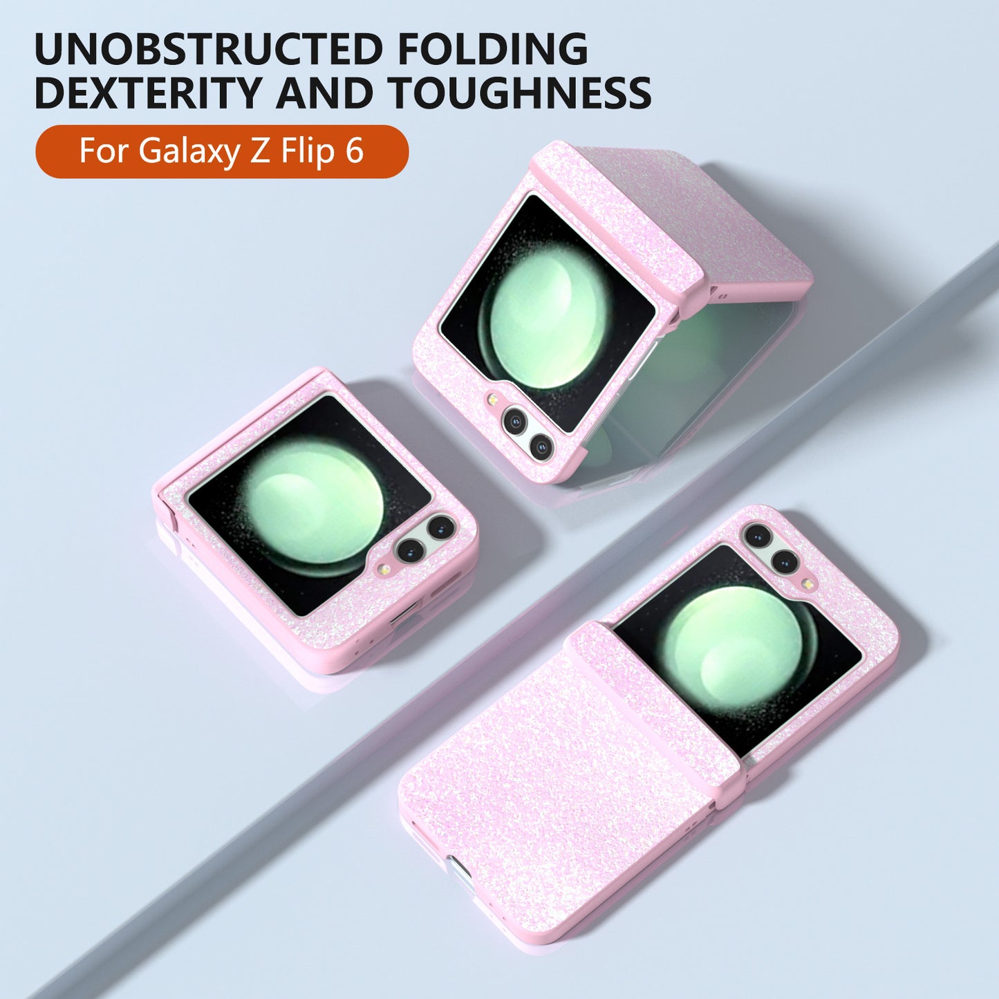 For Samsung Galaxy Z Flip6 5G Phone Case Wholesale PC+PU Leather Phone Shell - Gradient Pink