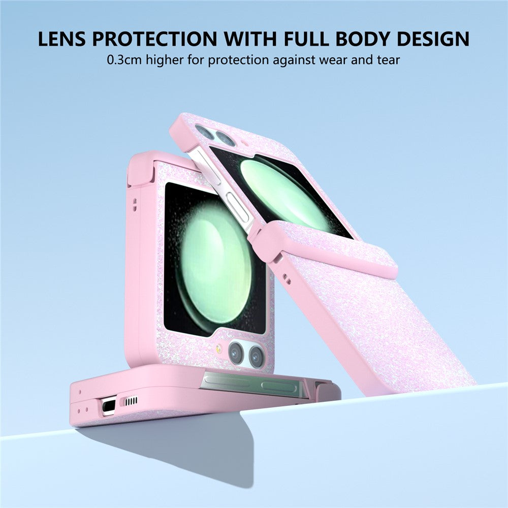 For Samsung Galaxy Z Flip7 FE 5G / Z Flip6 5G Phone Case Wholesale PC+PU Leather Phone Shell - Gradient Pink