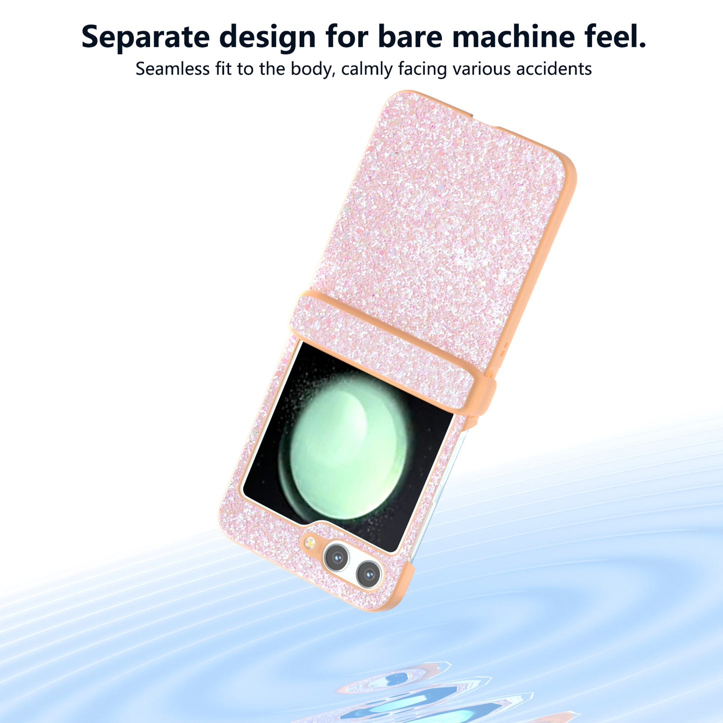 For Samsung Galaxy Z Flip6 5G Phone Case Wholesale PC+PU Leather Phone Shell - Peach Pink