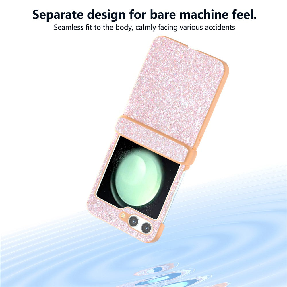 For Samsung Galaxy Z Flip7 FE 5G / Z Flip6 5G Phone Case Wholesale PC+PU Leather Phone Shell - Peach Pink