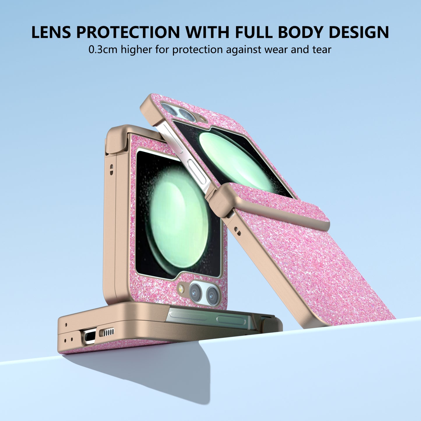 For Samsung Galaxy Z Flip6 5G Phone Case Wholesale PC+PU Leather Phone Shell - Pink