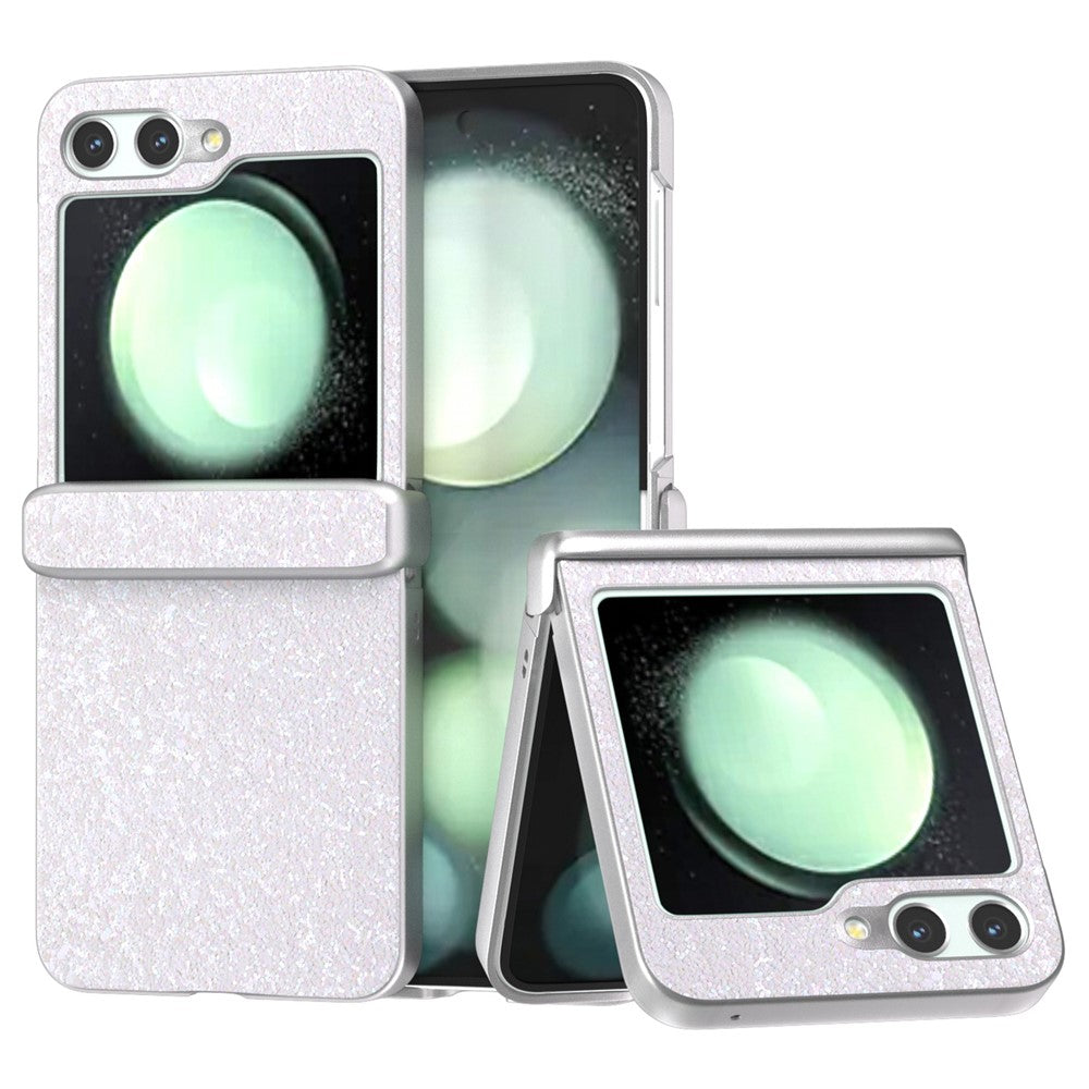 For Samsung Galaxy Z Flip7 FE 5G / Z Flip6 5G Phone Case Wholesale PC+PU Leather Phone Shell - White