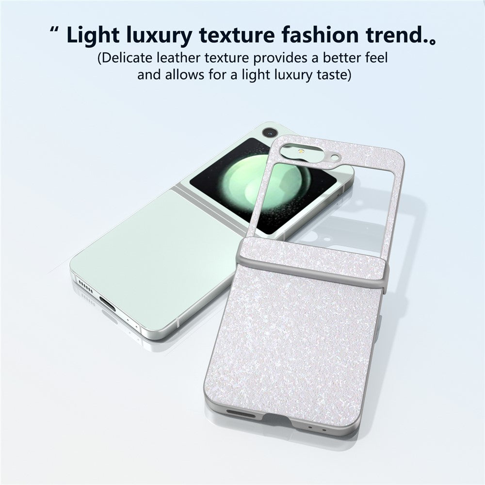 For Samsung Galaxy Z Flip7 FE 5G / Z Flip6 5G Phone Case Wholesale PC+PU Leather Phone Shell - White