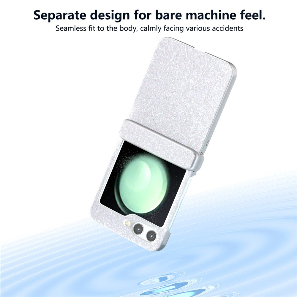 For Samsung Galaxy Z Flip7 FE 5G / Z Flip6 5G Phone Case Wholesale PC+PU Leather Phone Shell - White