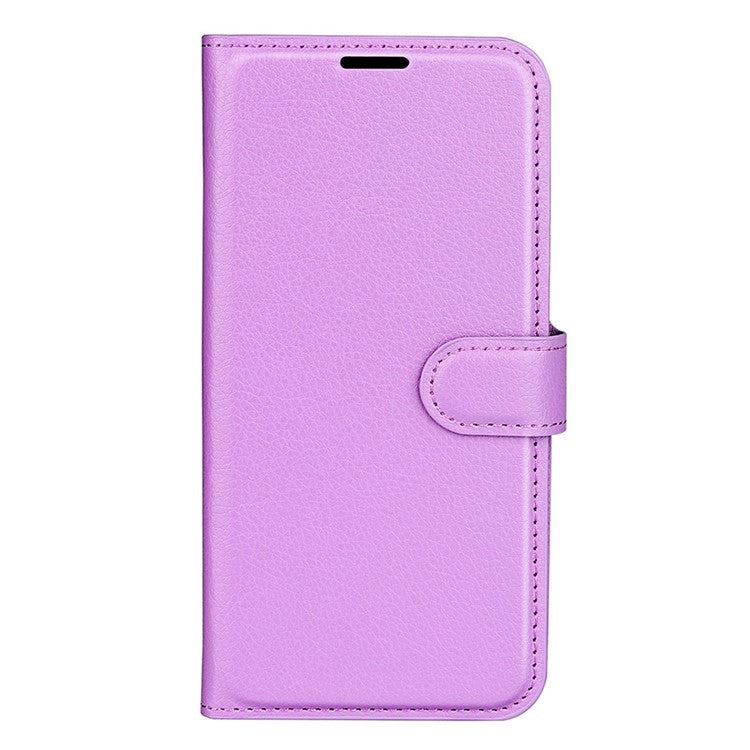 For Motorola Moto S30 Pro 5G / Edge 30 Fusion 5G Litchi Texture Full Protection PU Leather Folio Flip Cover Wallet Stand Phone Cover - Purple