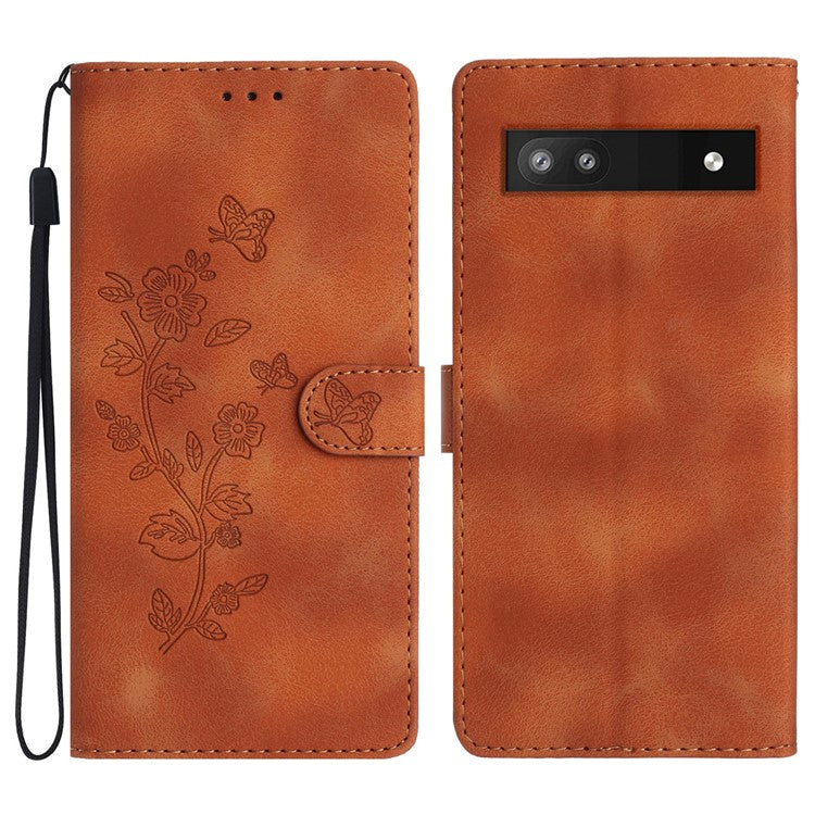 For Google Pixel 8a Wholesale Magnetic Phone Case PU Leather Stand Phone Cover Wallet - Brown