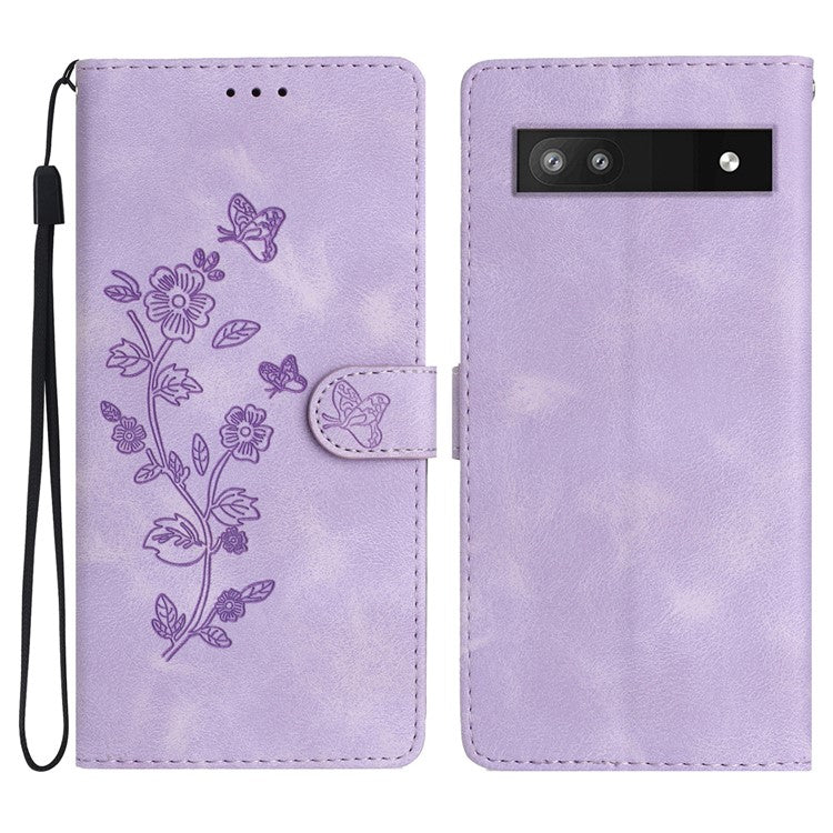 For Google Pixel 8a Wholesale Magnetic Phone Case PU Leather Stand Phone Cover Wallet - Purple