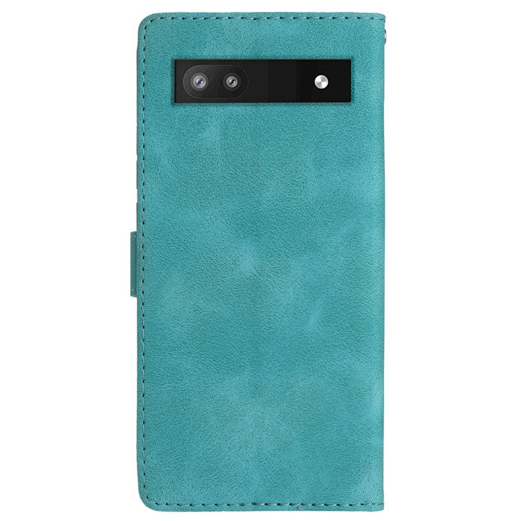 For Google Pixel 8a Wholesale Magnetic Phone Case PU Leather Stand Phone Cover Wallet - Sky Blue
