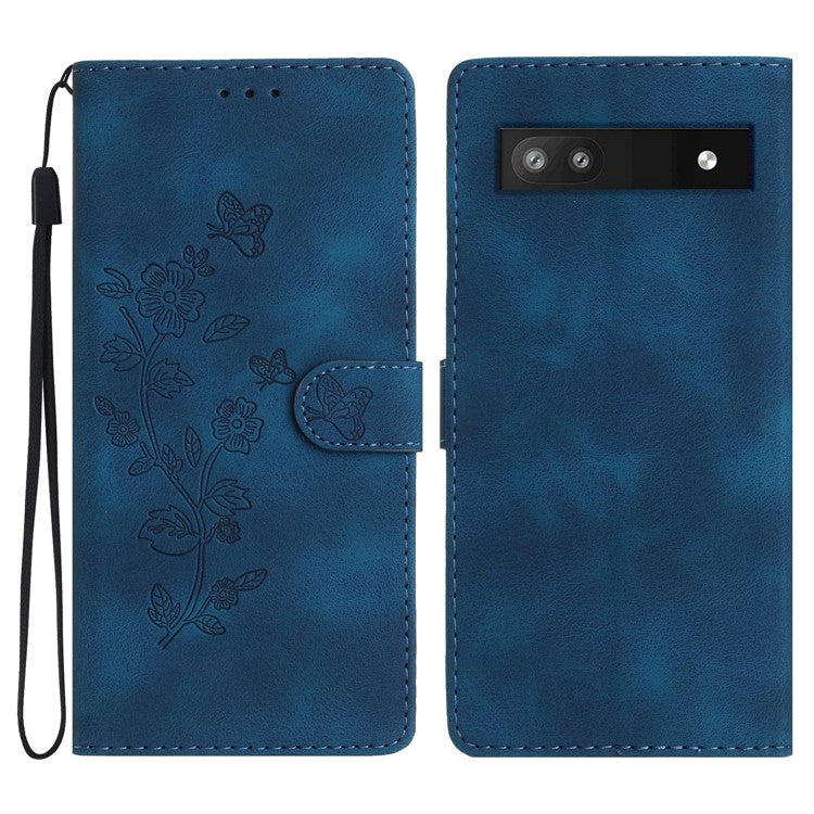 For Google Pixel 8a Wholesale Magnetic Phone Case PU Leather Stand Phone Cover Wallet - Blue