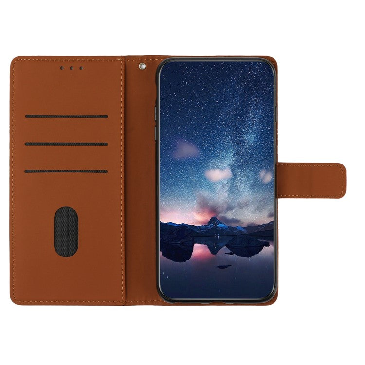 For Google Pixel 8a Wholesale Phone Case Imprinted Rhombus Wallet Phone Stand Cover - Brown