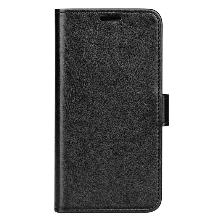 For Motorola Moto S30 Pro 5G / Edge 30 Fusion 5G Crazy Horse Texture Folio Flip PU Leather Cover Stand Wallet Anti-scratch Phone Case - Black
