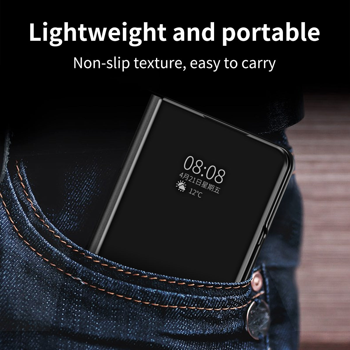 For Samsung Galaxy Z Fold6 5G Case Electroplating View Window Stand Leather Phone Cover - Black