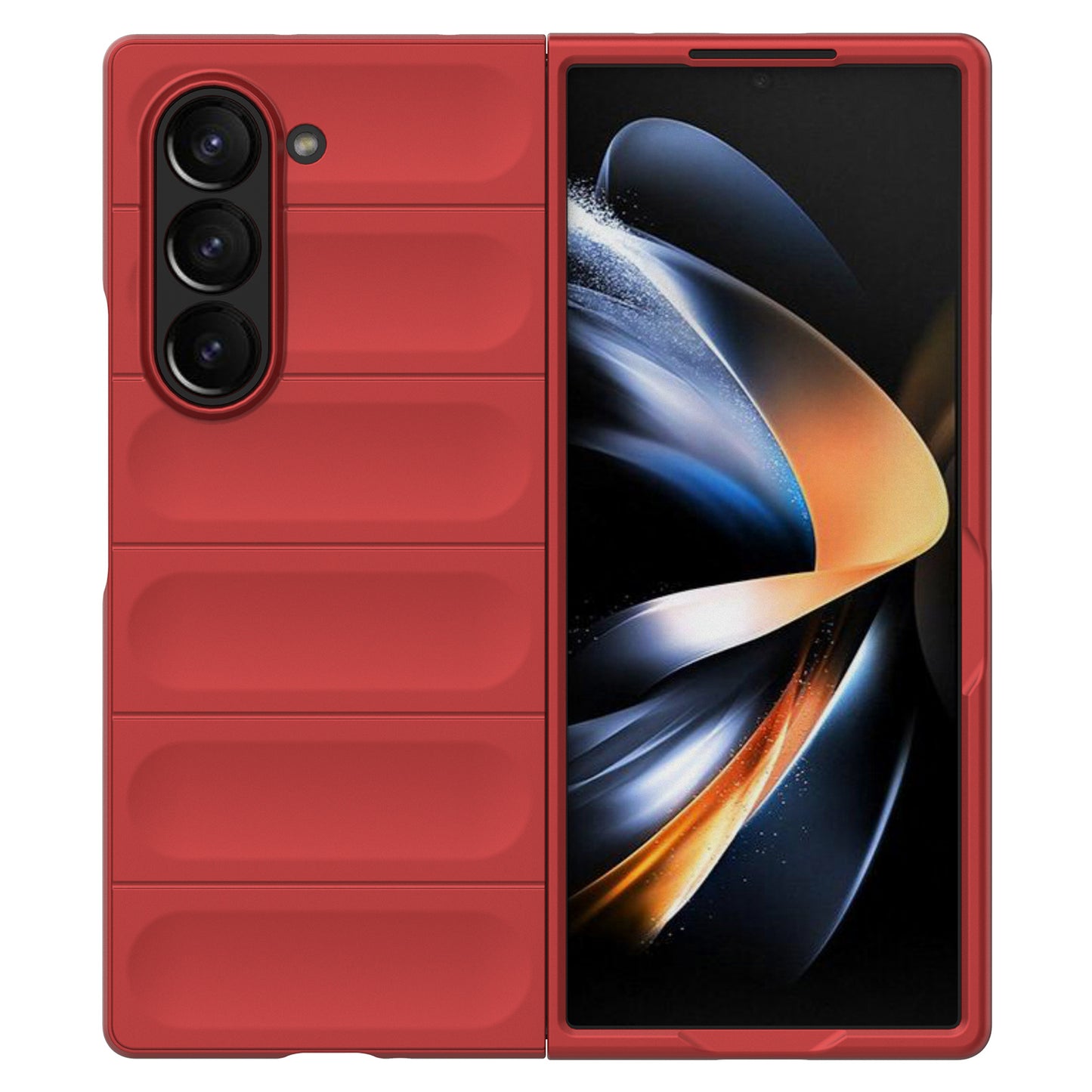 For Samsung Galaxy Z Fold6 5G Case Rugged Hard PC Folding Phone Cover - Red