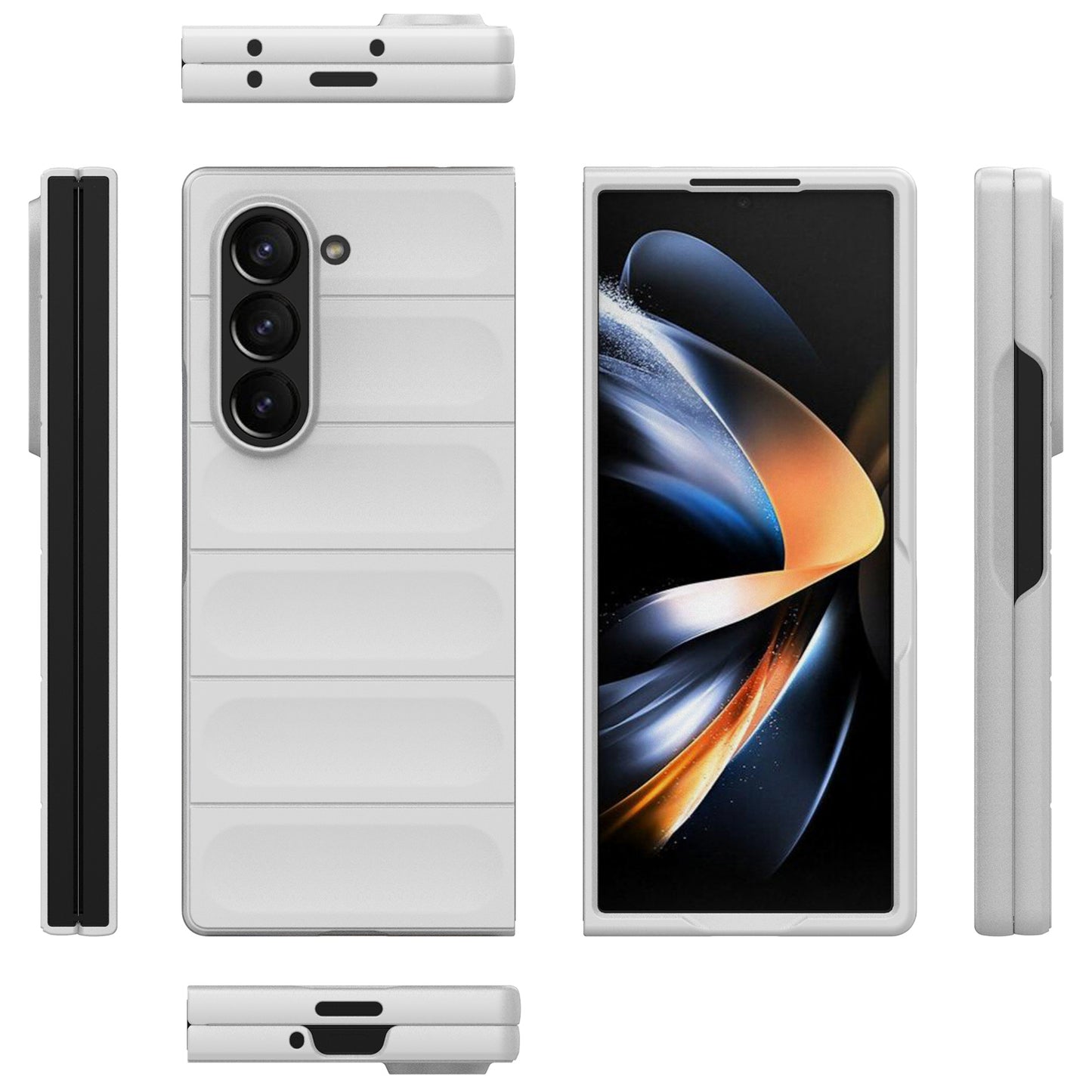 For Samsung Galaxy Z Fold6 5G Case Rugged Hard PC Folding Phone Cover - White