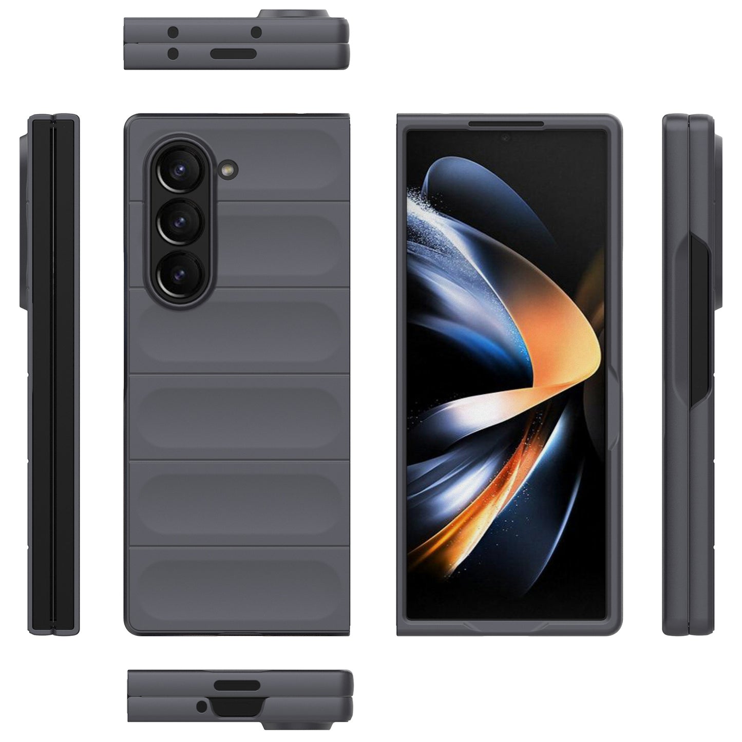 For Samsung Galaxy Z Fold6 5G Case Rugged Hard PC Folding Phone Cover - Dark Grey