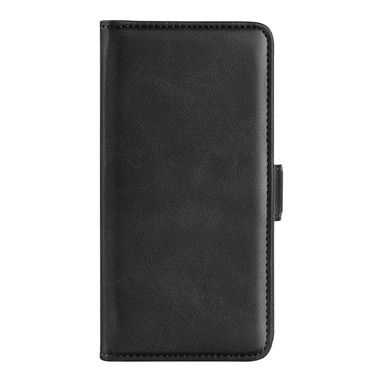 For Motorola Moto S30 Pro 5G / Edge 30 Fusion 5G Full Protection Phone Case Textured PU Leather Dual Magnetic Clasp Folio Flip Stand Wallet Cover - Black