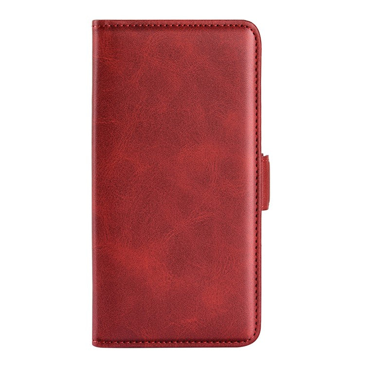 For Motorola Moto S30 Pro 5G / Edge 30 Fusion 5G Full Protection Phone Case Textured PU Leather Dual Magnetic Clasp Folio Flip Stand Wallet Cover - Red