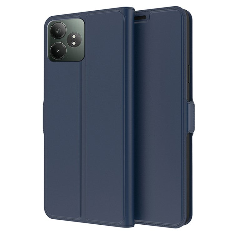 For Realme GT Neo6 SE 5G / GT Neo6 5G Protective Case Card Slots PU Leather Flip Phone Cover - Blue