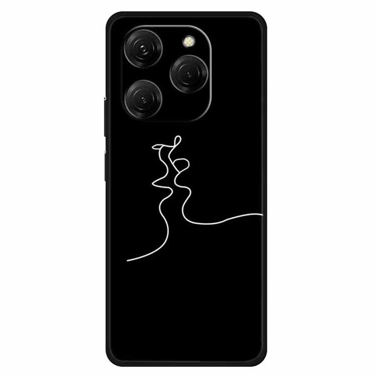 For TECNO Spark 20 Pro Case Soft TPU Mobile Phone Cover Pattern Printed - Abstract Kiss