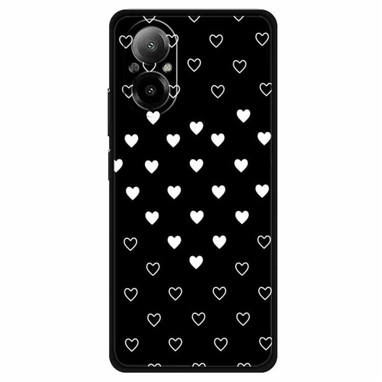 For Realme C67 4G TPU Case Pattern Printing Protective Phone Cover - White Hearts