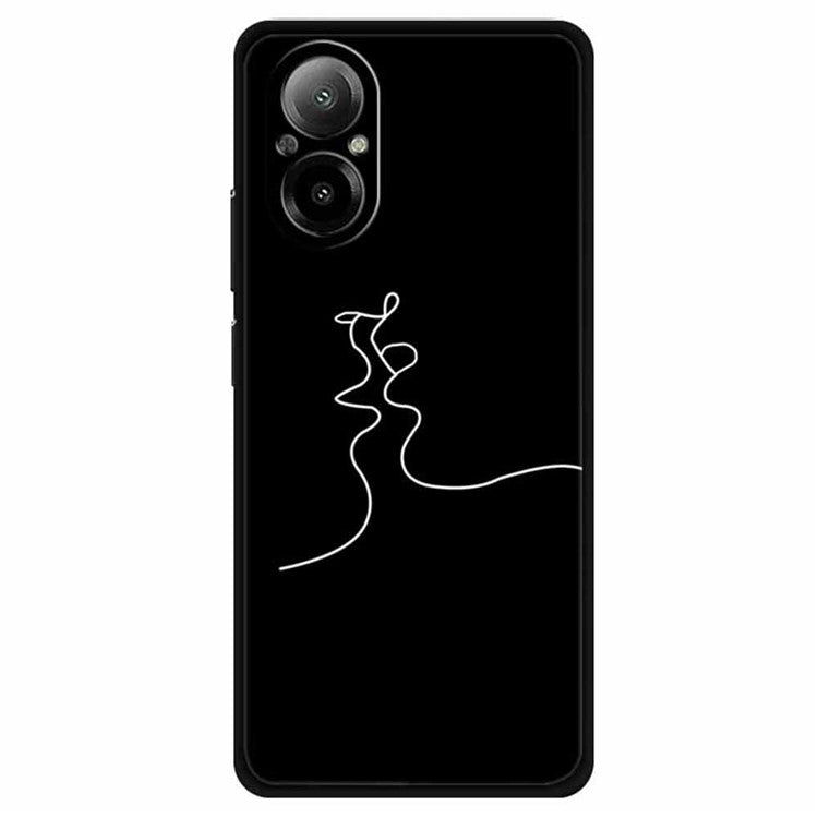For Realme C67 4G TPU Case Pattern Printing Protective Phone Cover - Abstract Kiss
