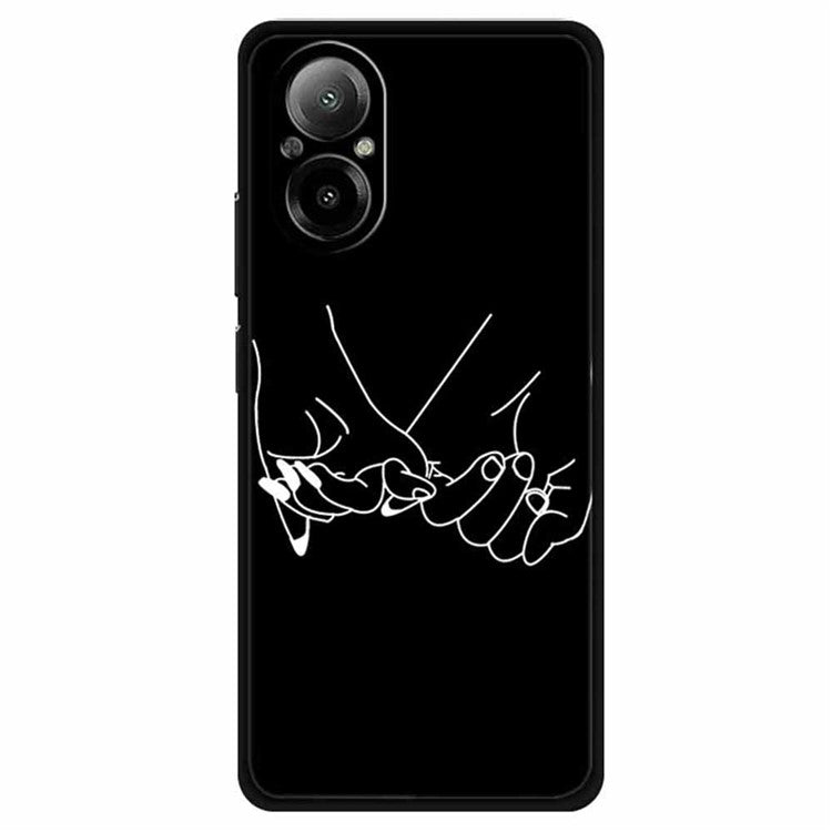 For Realme C67 4G TPU Case Pattern Printing Protective Phone Cover - Holding Hands