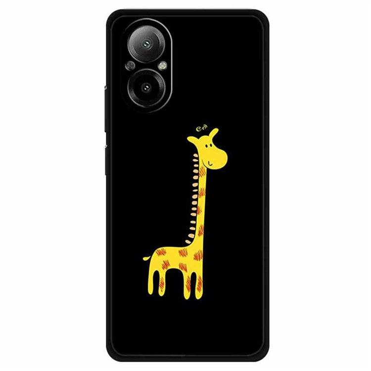 For Realme C67 4G TPU Case Pattern Printing Protective Phone Cover - Giraffe