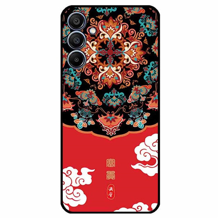 For Samsung Galaxy F15 5G / M15 5G Case Ethnic Pattern Printing TPU Soft Phone Cover - Richness / Red