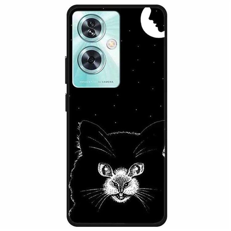 For OnePlus Nord N30 SE 5G Case Pattern TPU Phone Cover Anti-Scratch Protective - Moon Cat