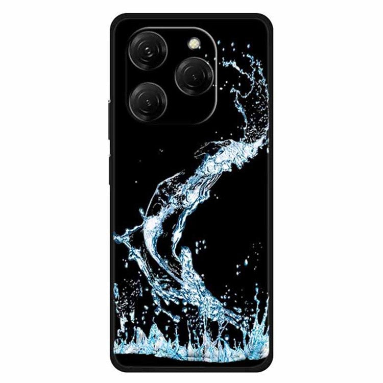 For TECNO Spark 20 Pro Case Pattern Slim Shockproof Back TPU Cover - Blue Water Droplet