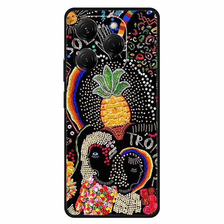 For TECNO Spark 20 Pro Case Pattern Slim Shockproof Back TPU Cover - Pineapple Flower